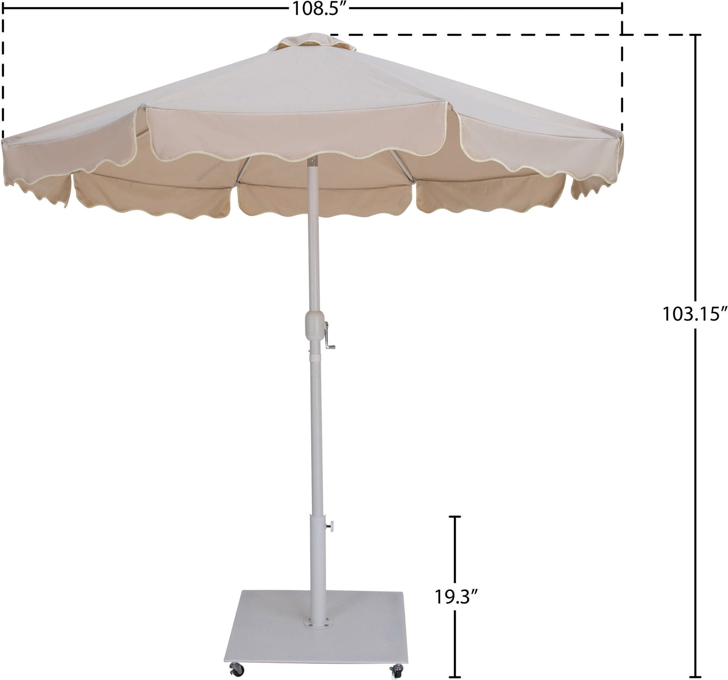 Amalfi - Aluminum Patio Umbrella - White Base / White Pole