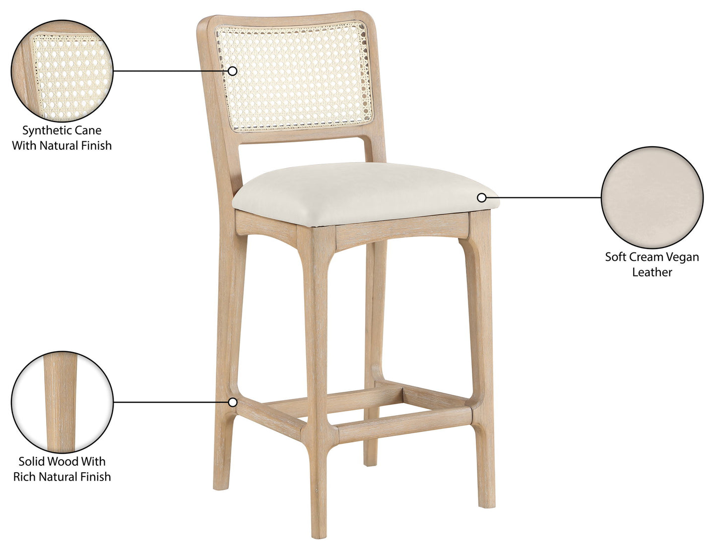 Atrium - Counter Stool With Brushed Natural Base (Set of 2)