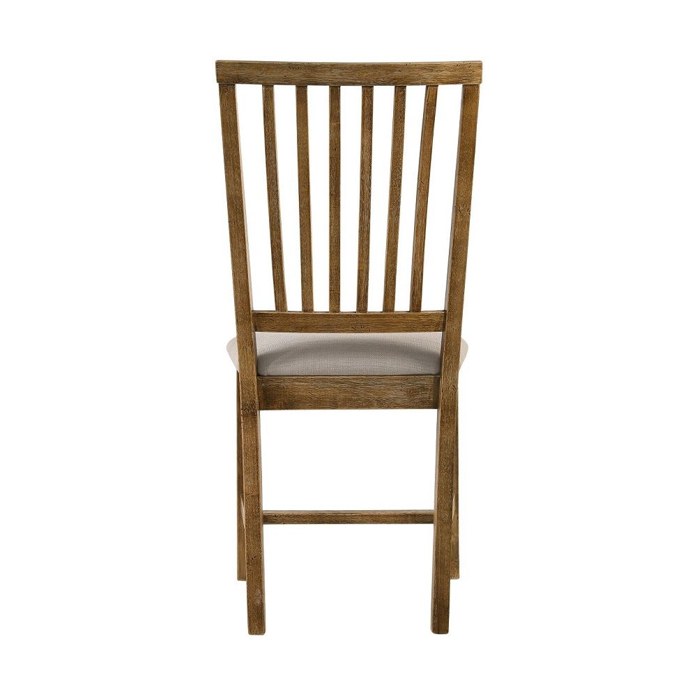 Wallace II - Side Chair (Set of 2) - Tan Linen & Weathered Oak