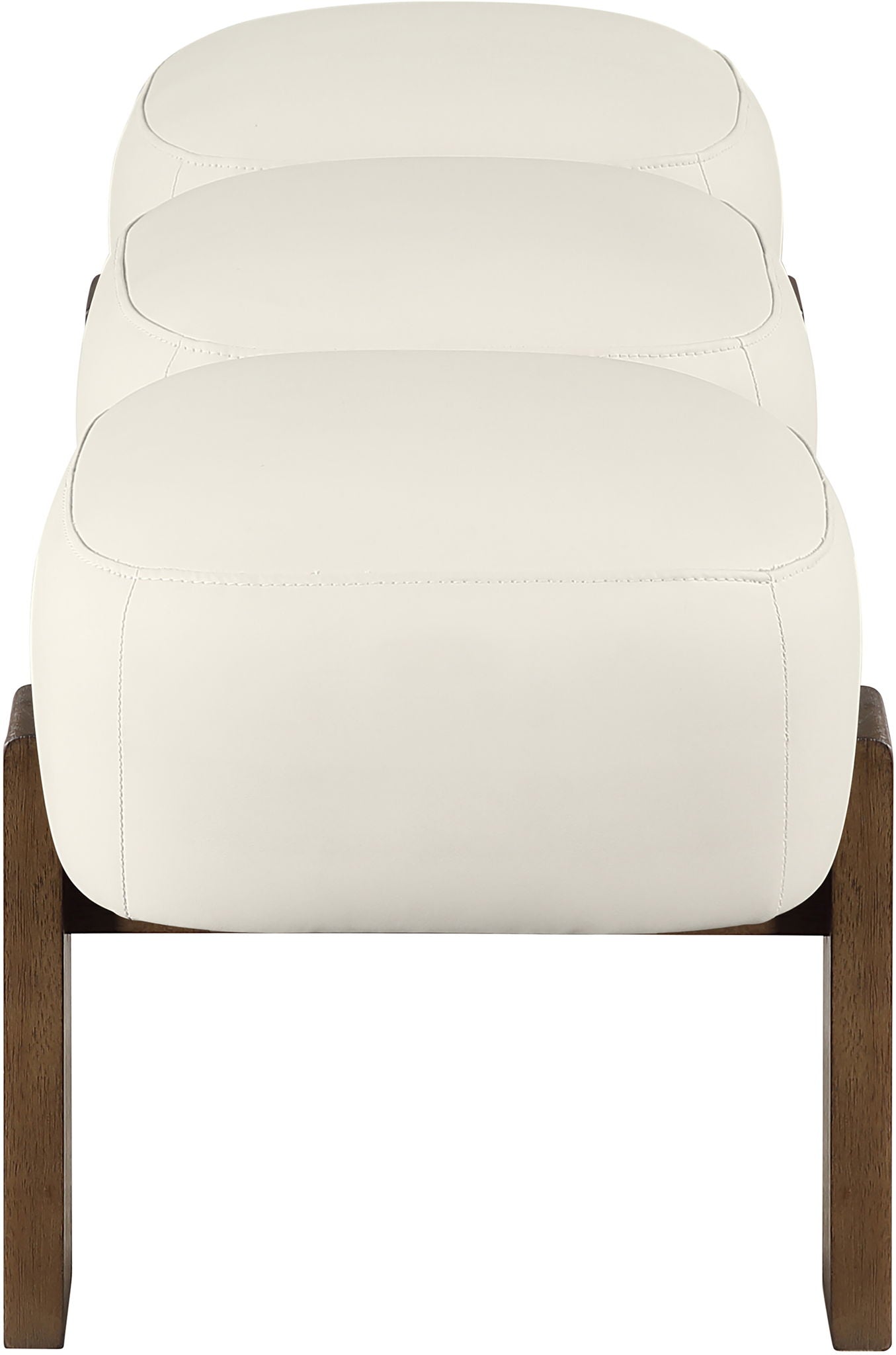 Woodcrest - Vegan Leather Upholstered Bench - Painted Brown Walnut Base