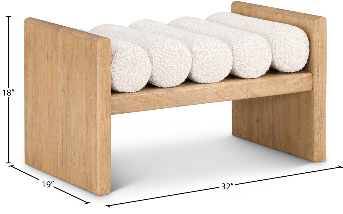 Waverly - Bench With Natural Frame