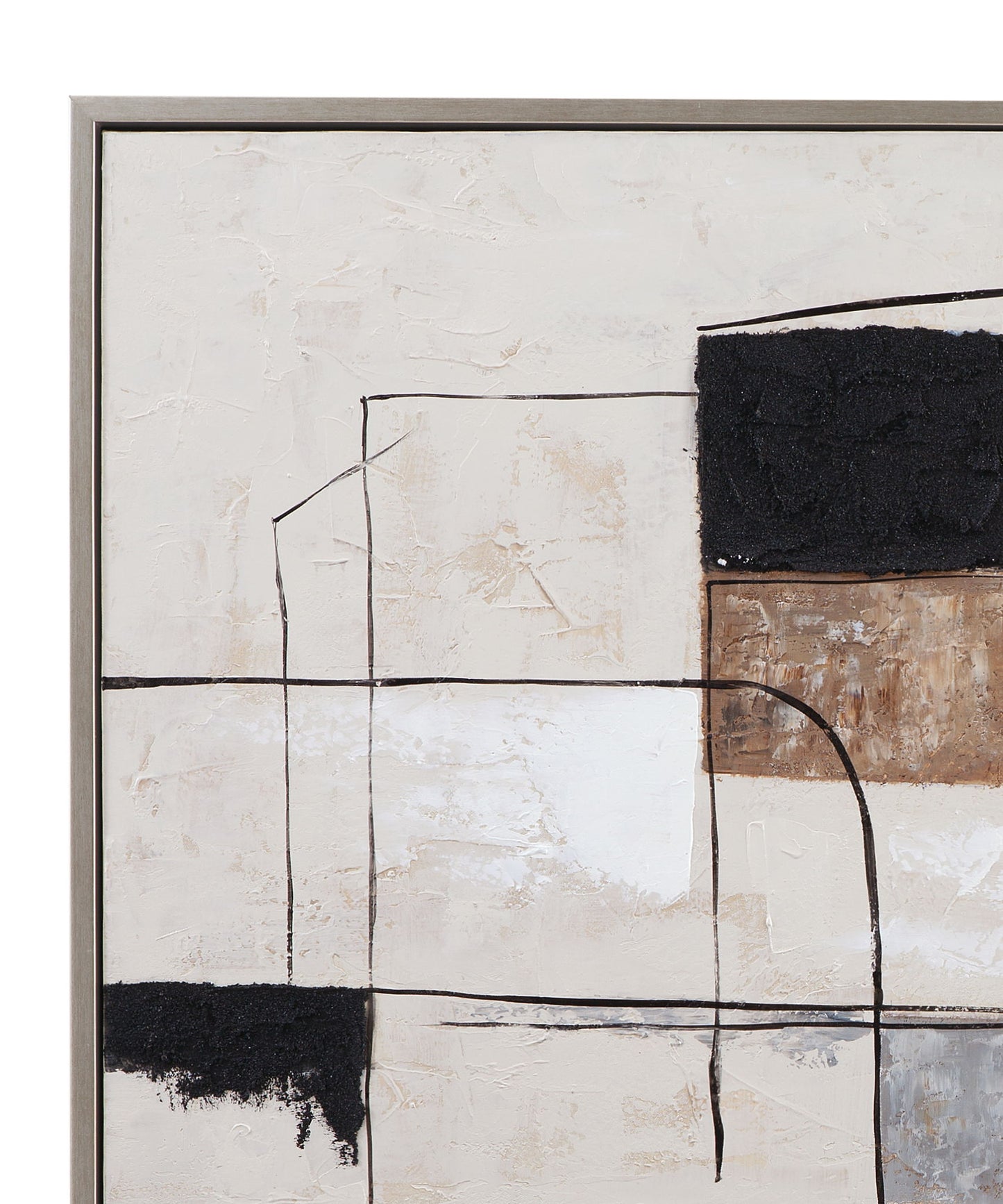 Quartershot Framed Canvas - Beige / Black