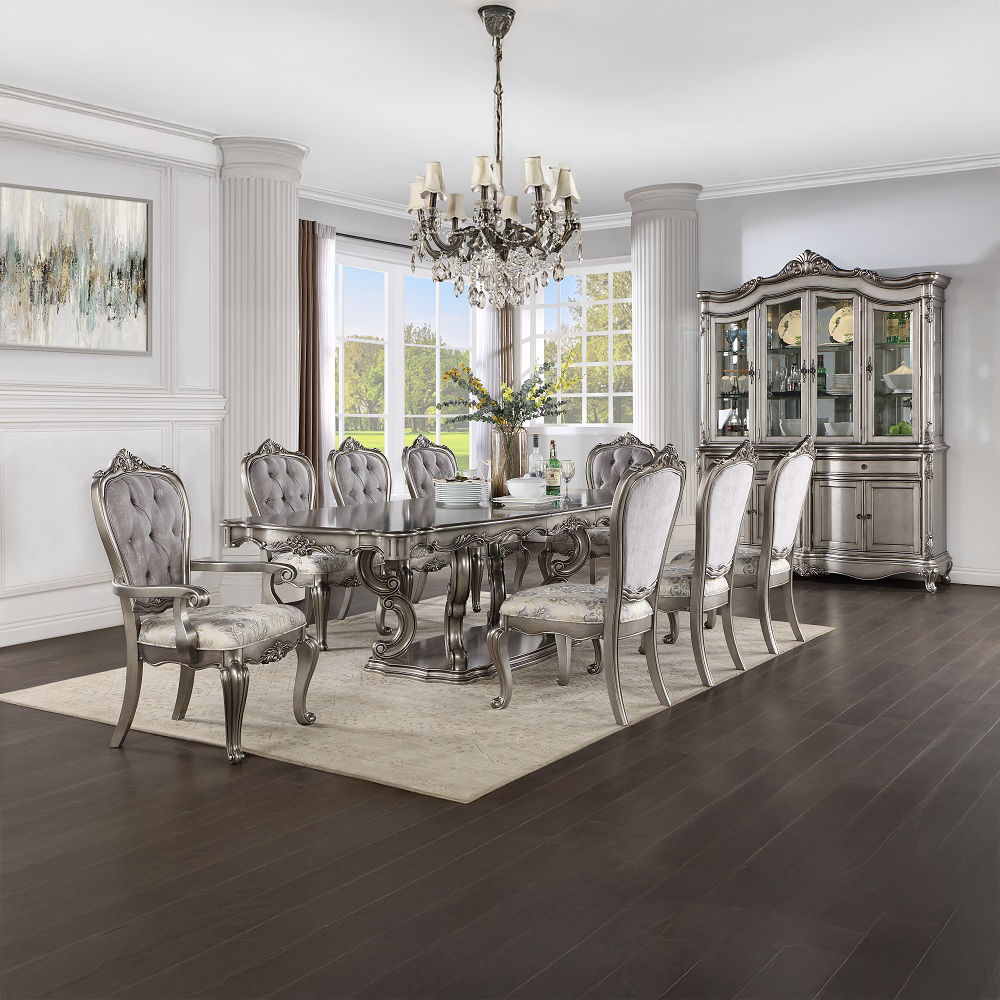Ariadne - Side Chair (Set of 2) - Velvet & Antique Platinum
