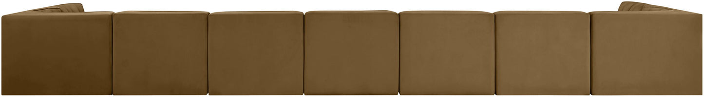 Rummi - Armless Velvet Performance Fabric Upholstered 9 Piece Modular Sectional