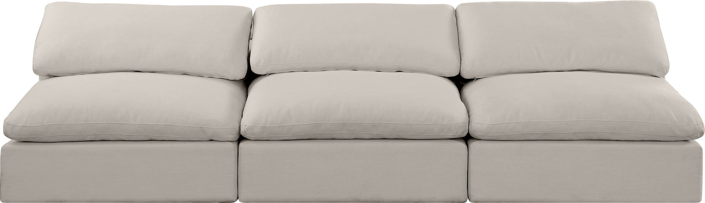 Comfy - Linen Modular Armless Sofa 3 Seats