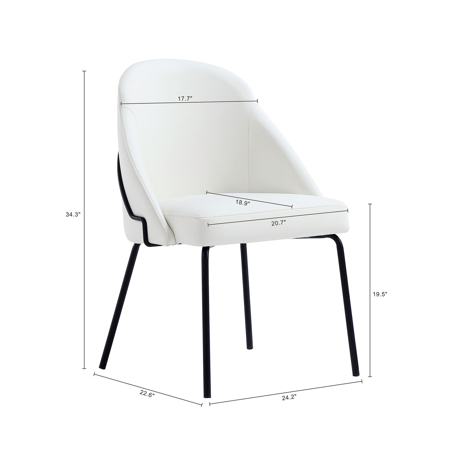 Manhattan Gracie - Dining Chair With Black Legs