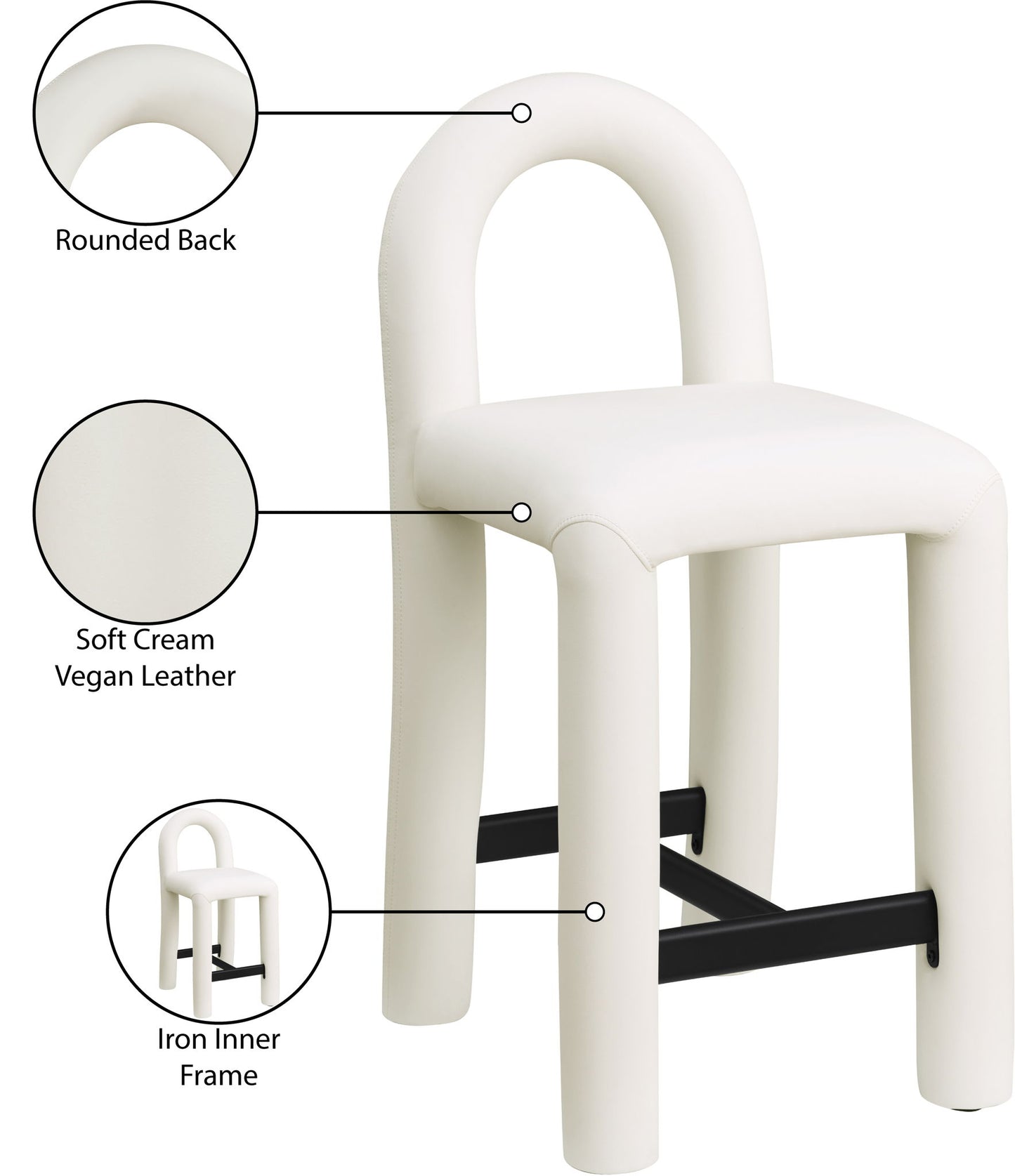 Amari - Faux Leather Stool