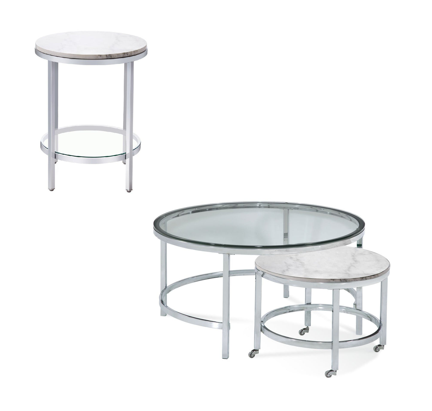 Jadyn - Round Nesting Cocktail Tables - Glass