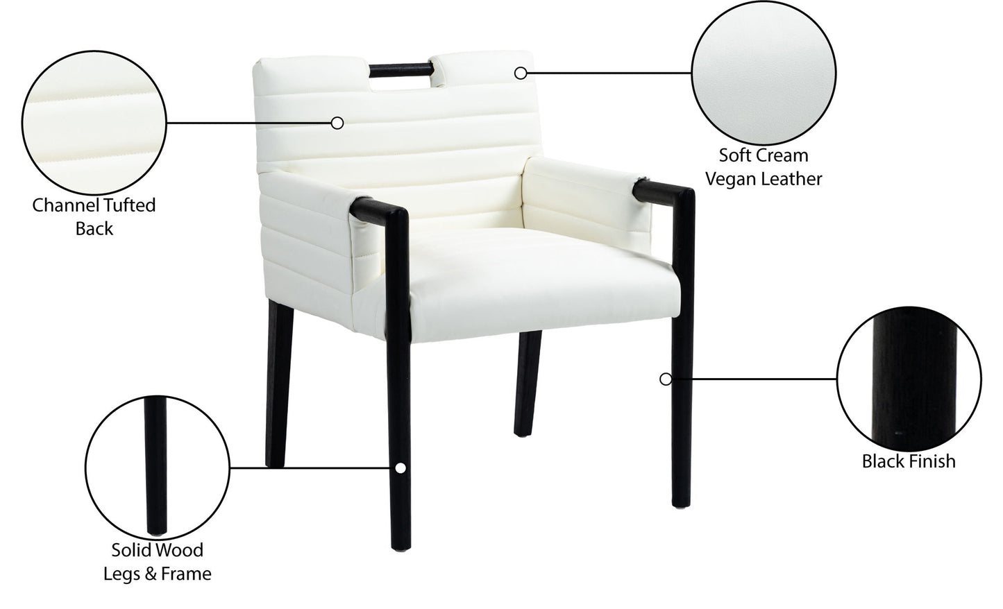 Aimee - Dining Arm Chair - Black Legs