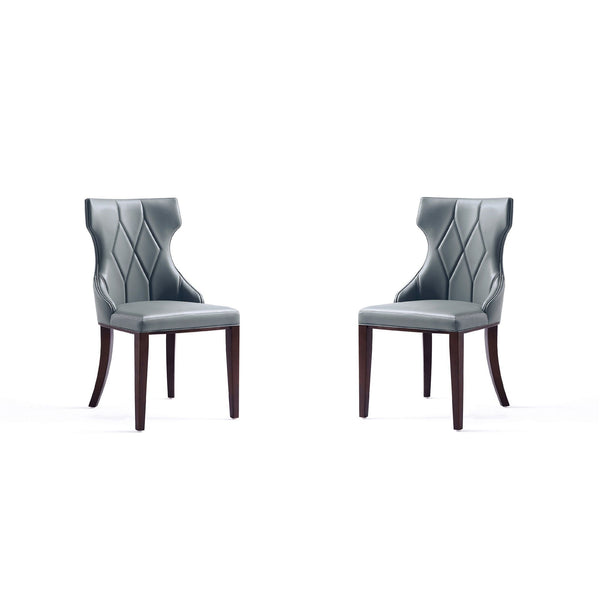 Reine - Vegan Leather Dining Chair (Set of 2) - Gray