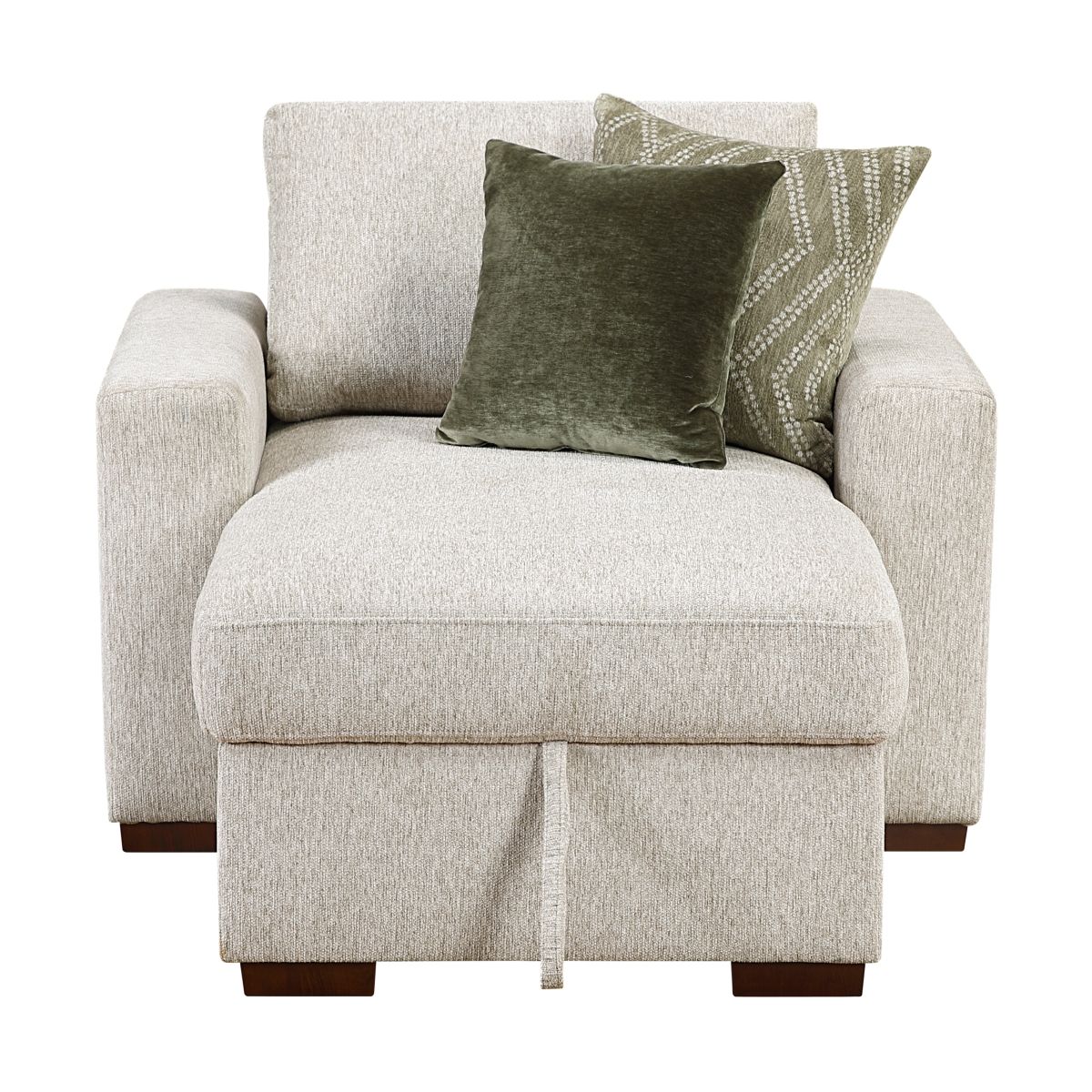 Isla Convertible Chaise Lounge with Arms and Hidden Storage, Click Motion Back