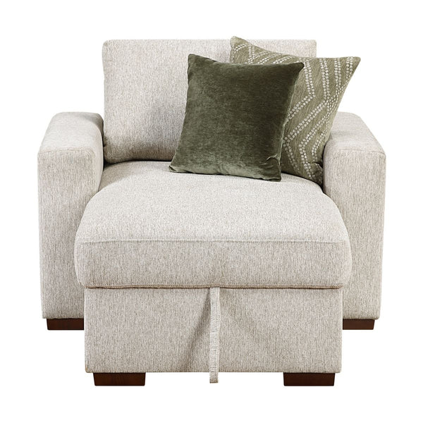 Isla Convertible Chaise Lounge with Arms and Hidden Storage, Click Motion Back