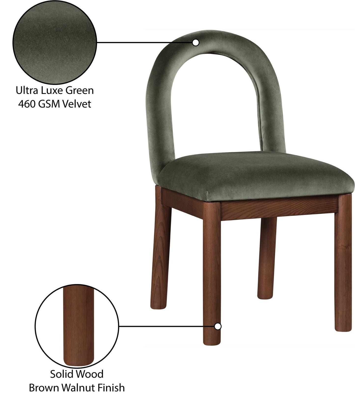 Conrad - Velvet Dining Chair With Brown Legs