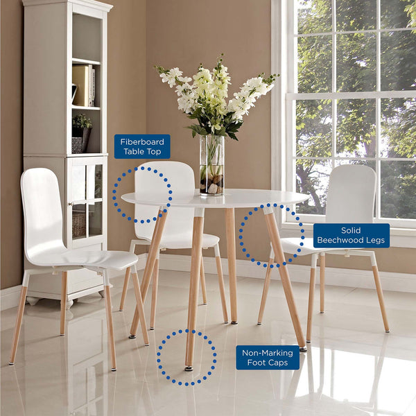 Track Round Dining Table - White