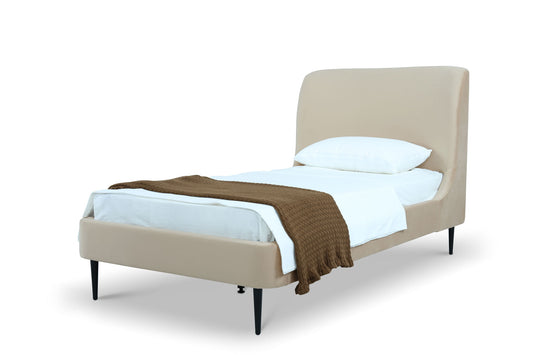 Heather - Twin Bed - Taupe And Black