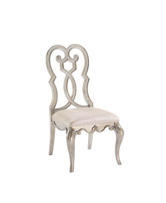 Esteban - Side Chair (Set of 2) - Ivory Velvet & Antique Champagne