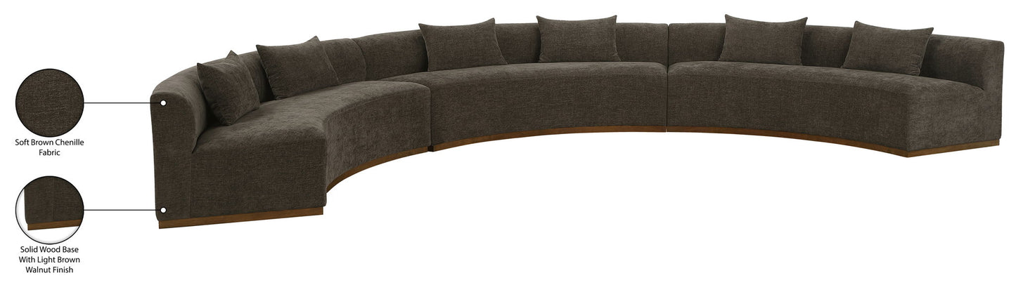Avanti - Chenille Fabric Upholstered 3 Piece Modular Sectional