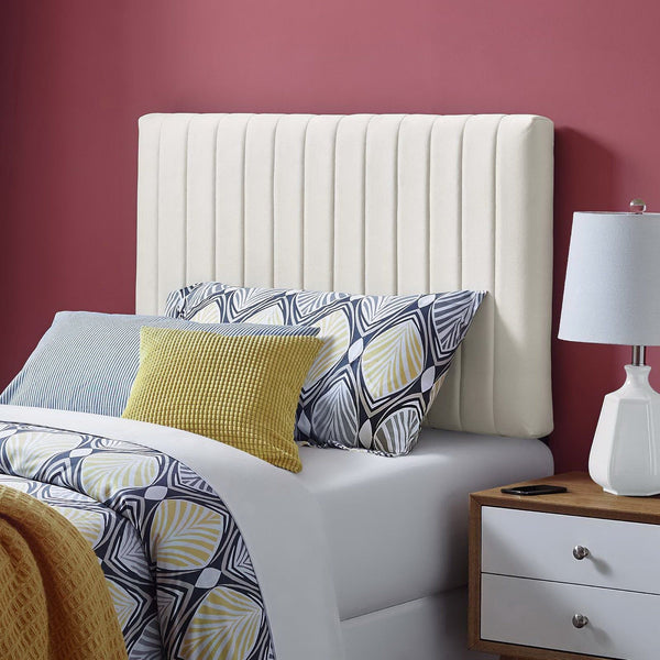 Keira Performance Velvet Headboard - Twin, Ivory