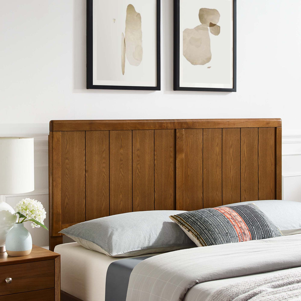 Robbie Wood Headboard - Queen, Walnut