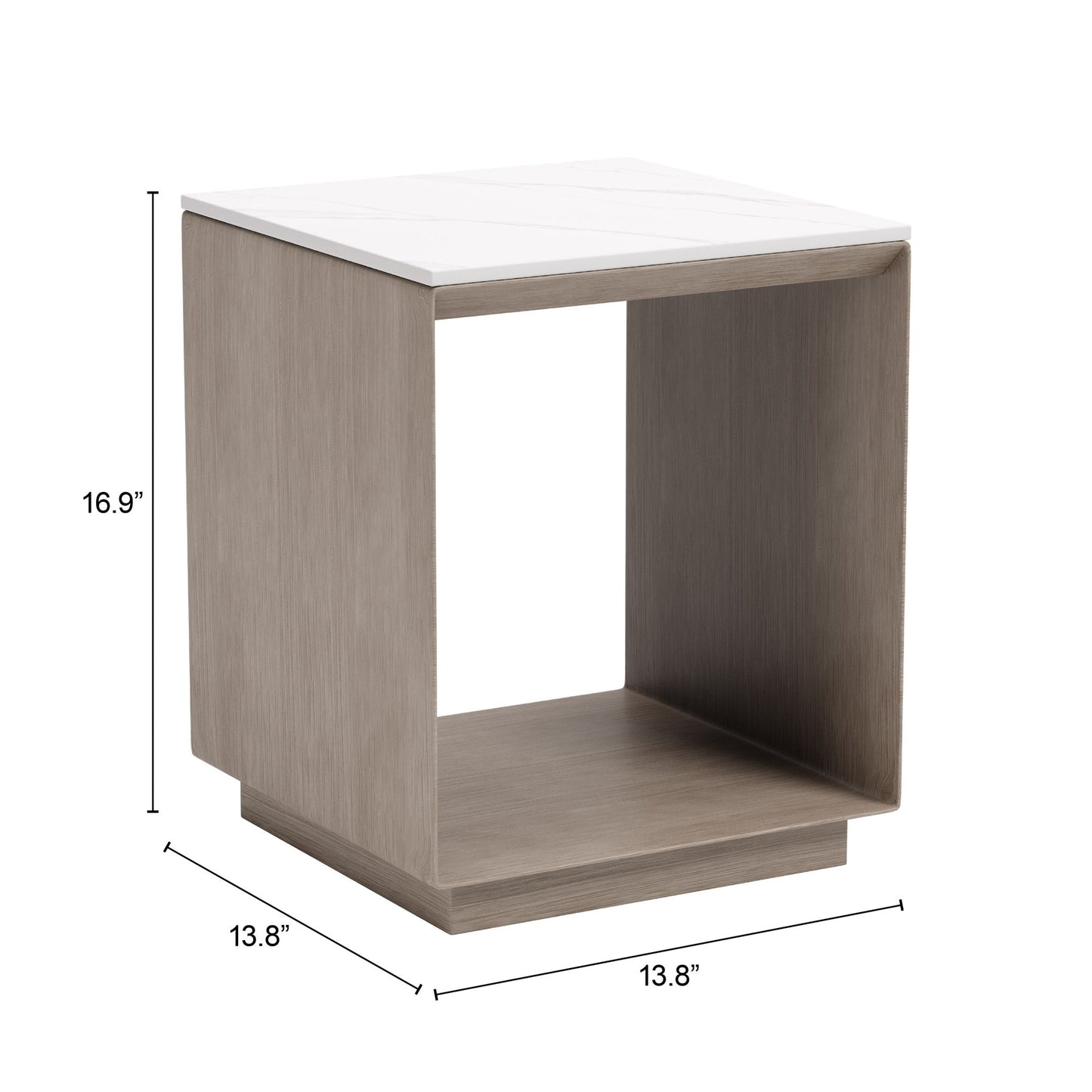 Tidecrest - Side Table - White / Light Brown