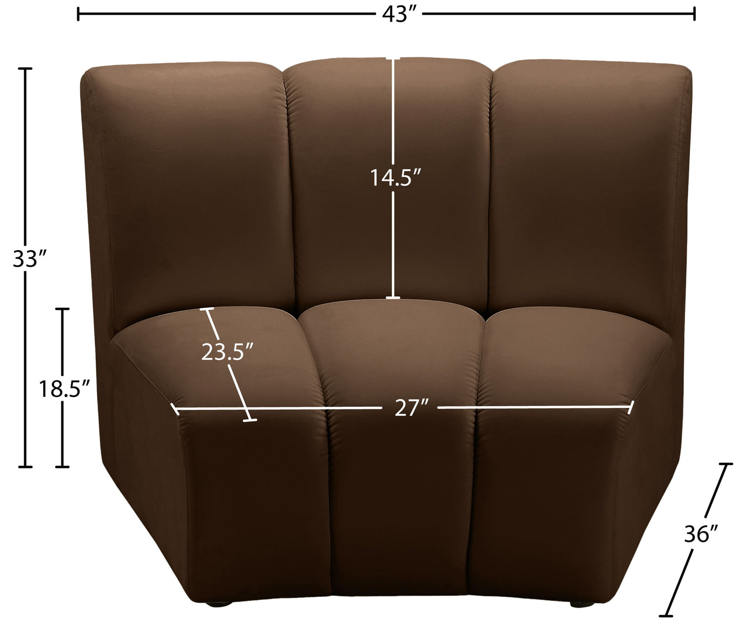 Infinity - Fabric Modular Chair - Brown
