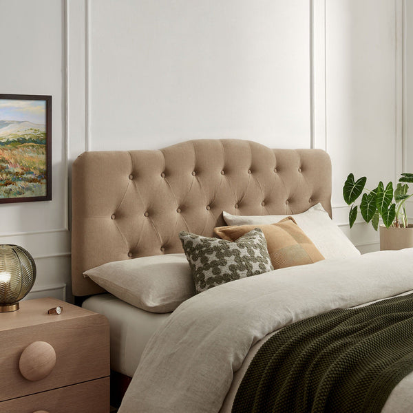 Annabel Upholstered Headboard - Full, Almond