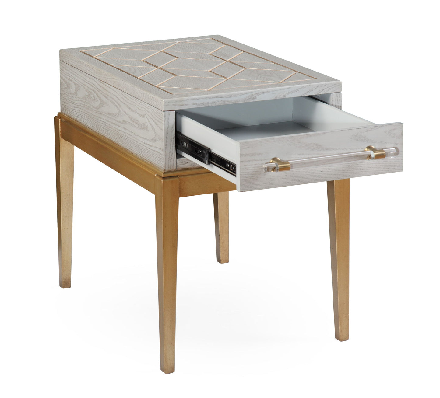 Perrine - Chairside Table - Silver / Gold