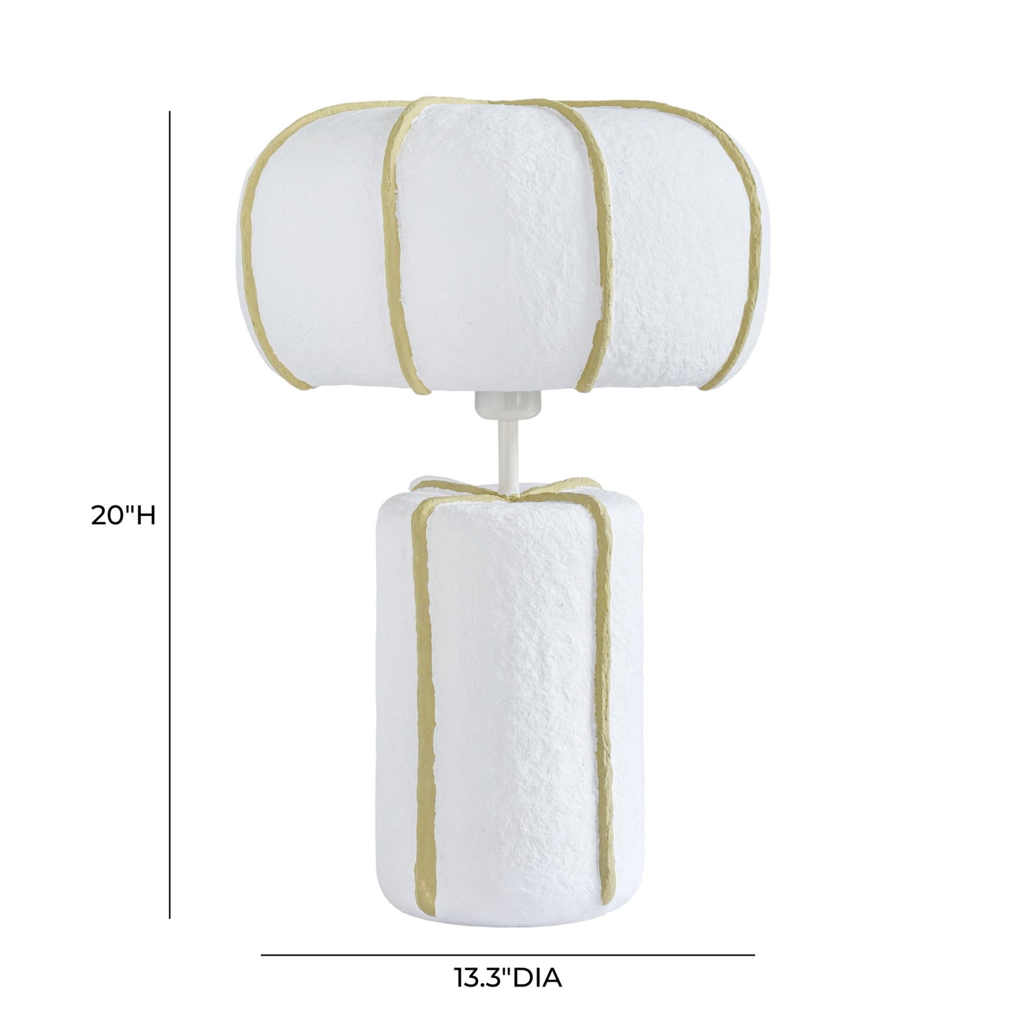 Looma - Cotton Mache Table Lamp - White / Green