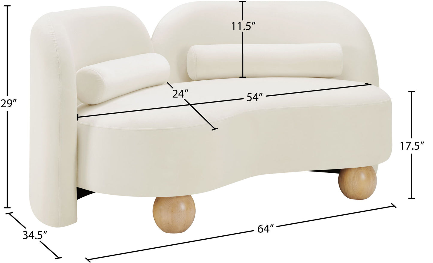 Daphne - Velvet Loveseat