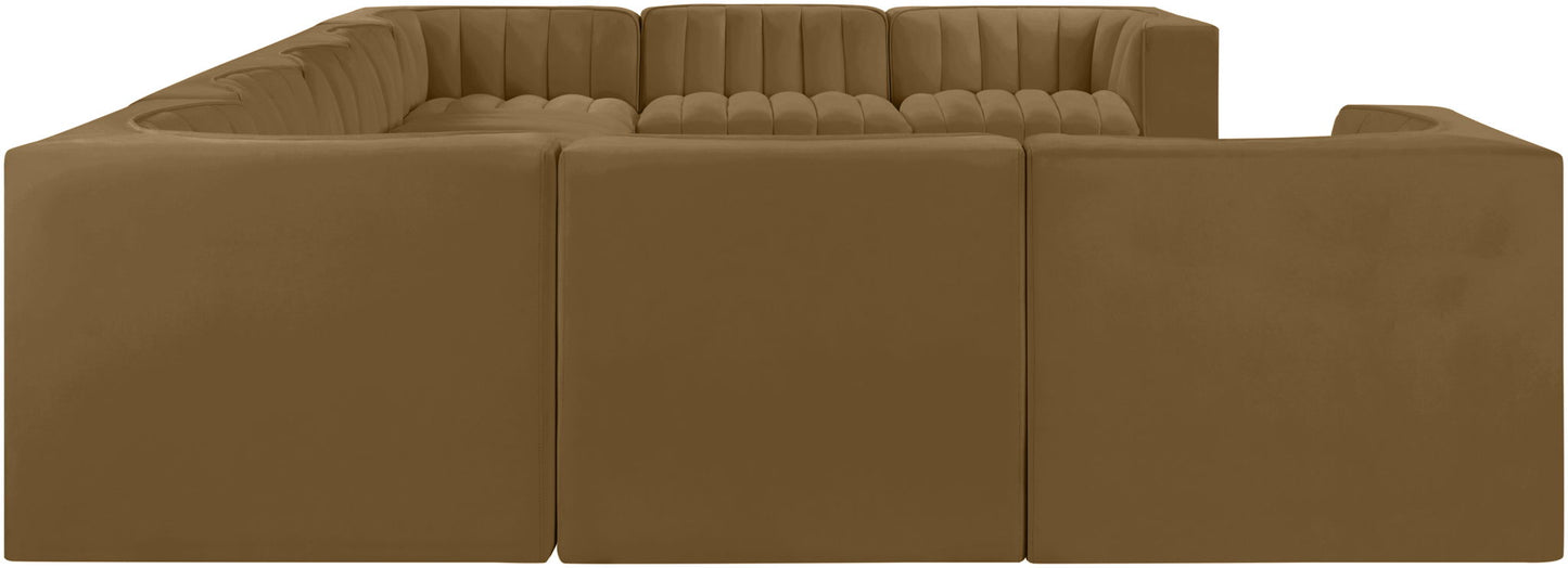Rummi - Velvet Performance Fabric Upholstered 9 Piece Modular Sectional