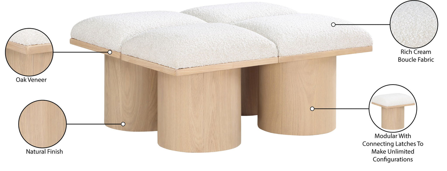 Pavilion - 4 Piece Modular Bench With Natural Base