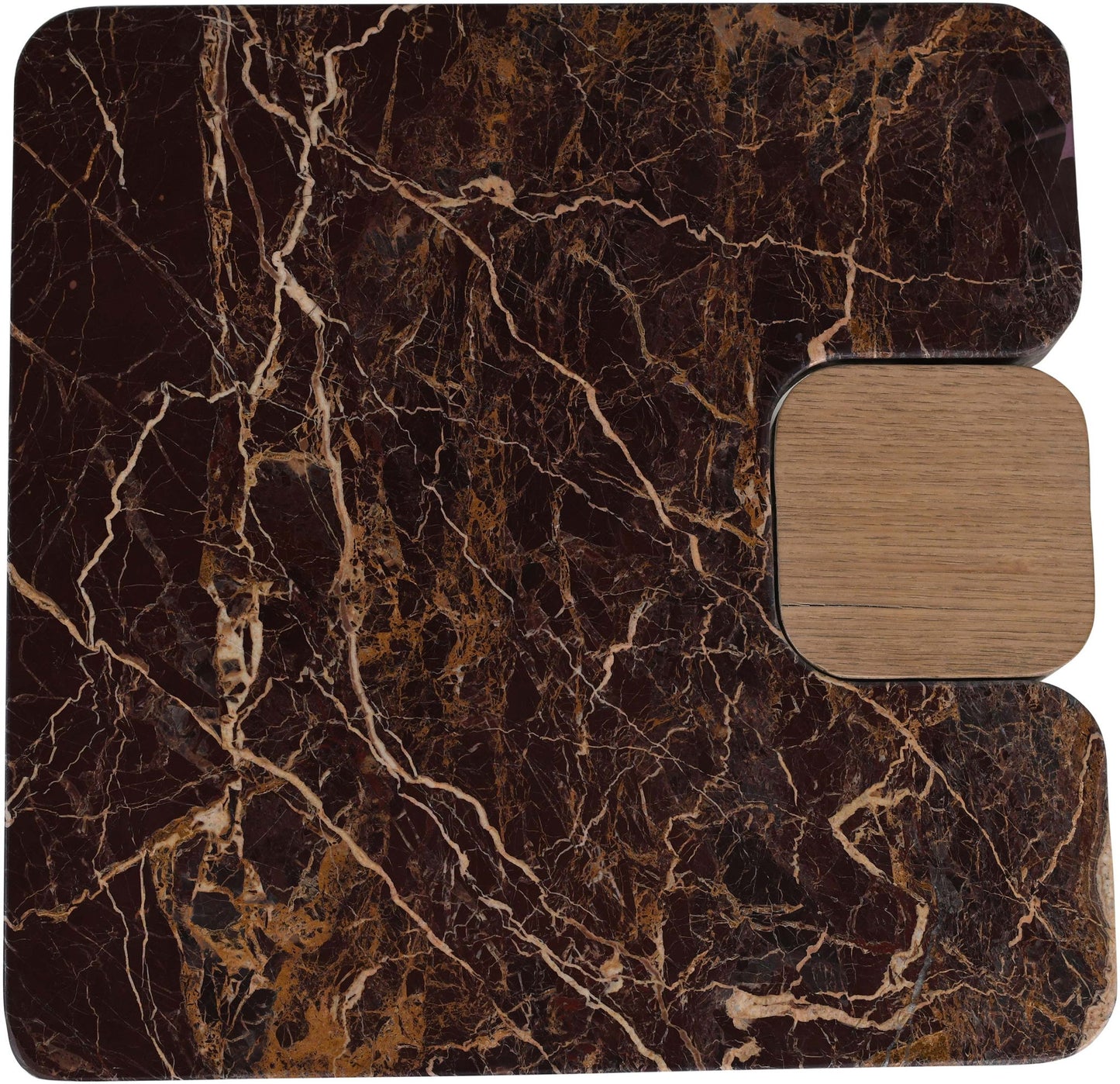 Ravenna - Marble/Stone End Table - Burgundy