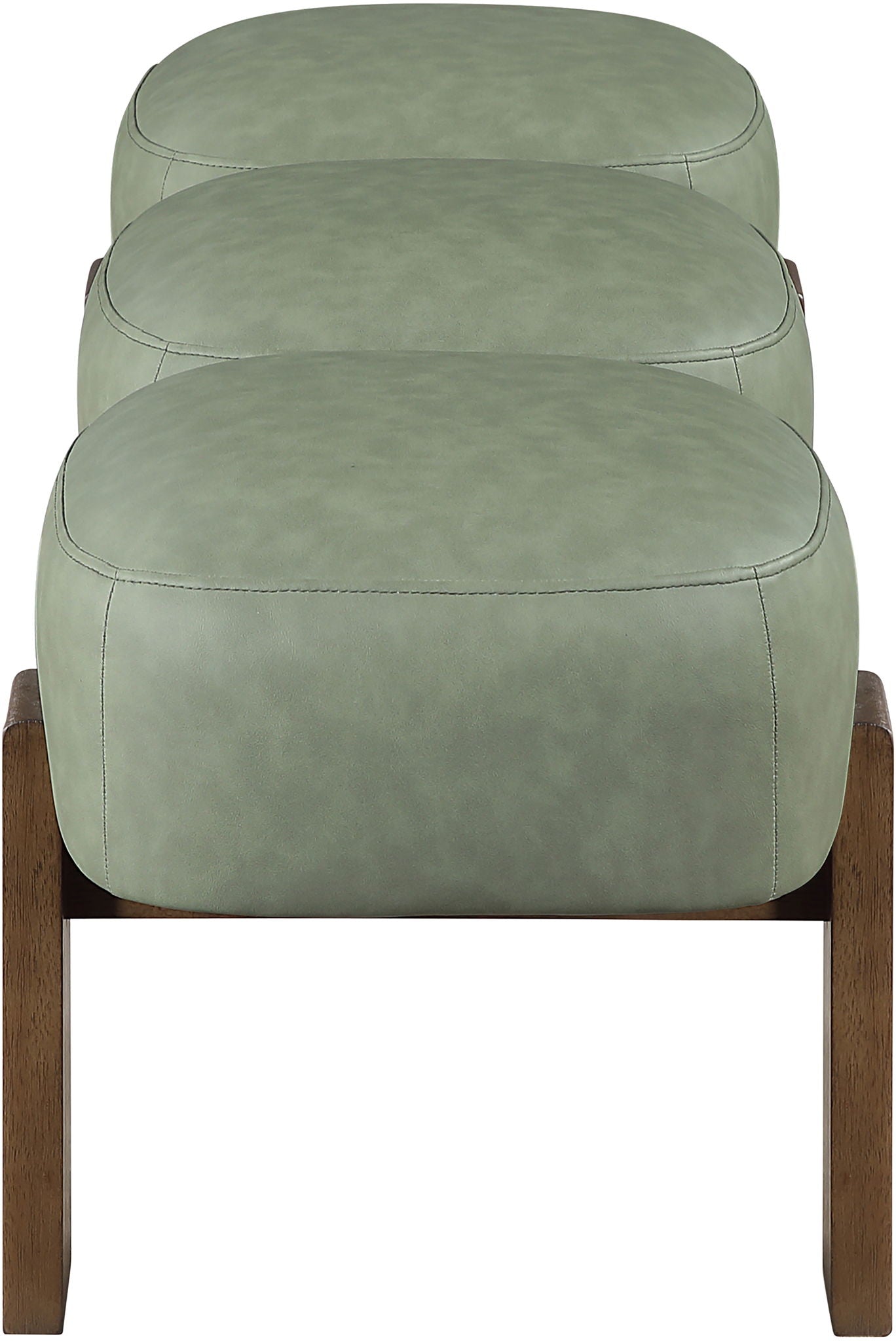 Woodcrest - Vegan Leather Upholstered Bench - Painted Brown Walnut Base