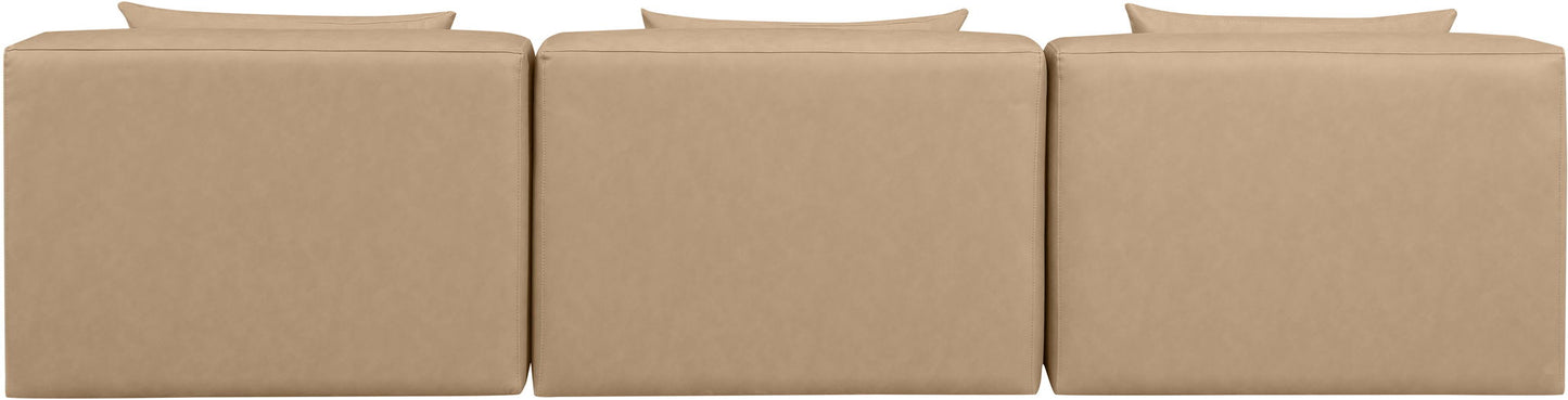 Cube - Modular 3 Piece Armless Sofa - Tan