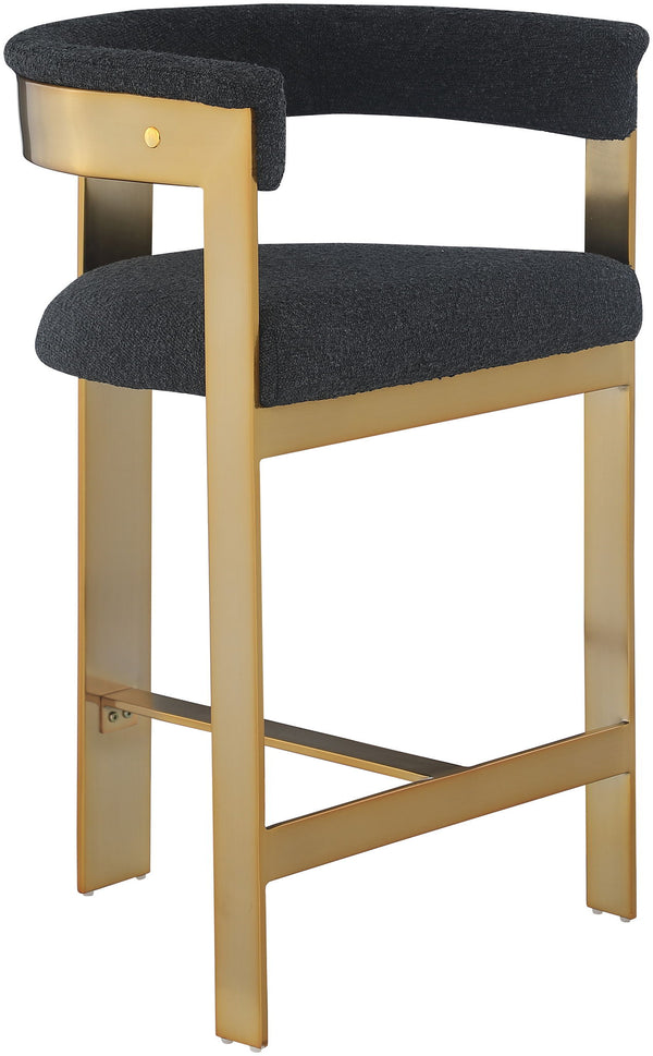 Romeo - Boucle Counter Stool With Gold Base (Set of 2)