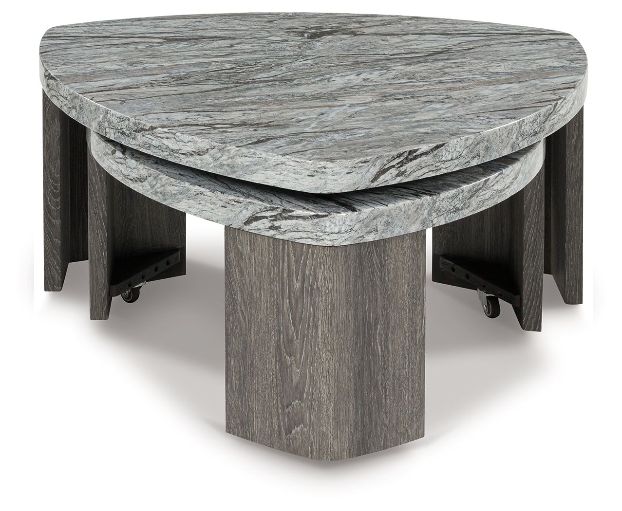 Surmour - Stacked Cocktail Table - Gray / Brown