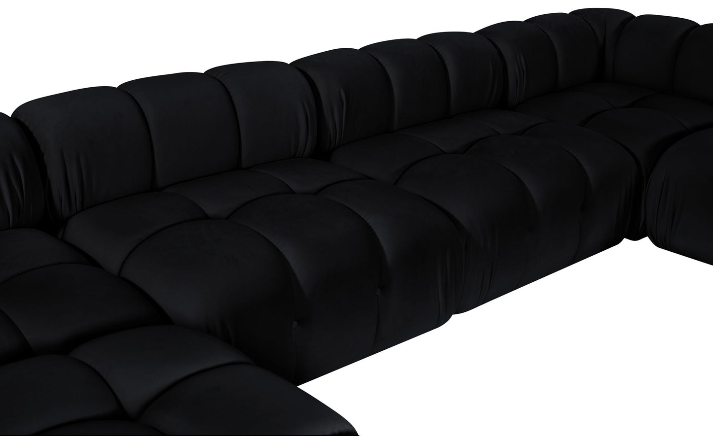 Orin - U-Shaped Velvet 6 Piece Modular Sectional
