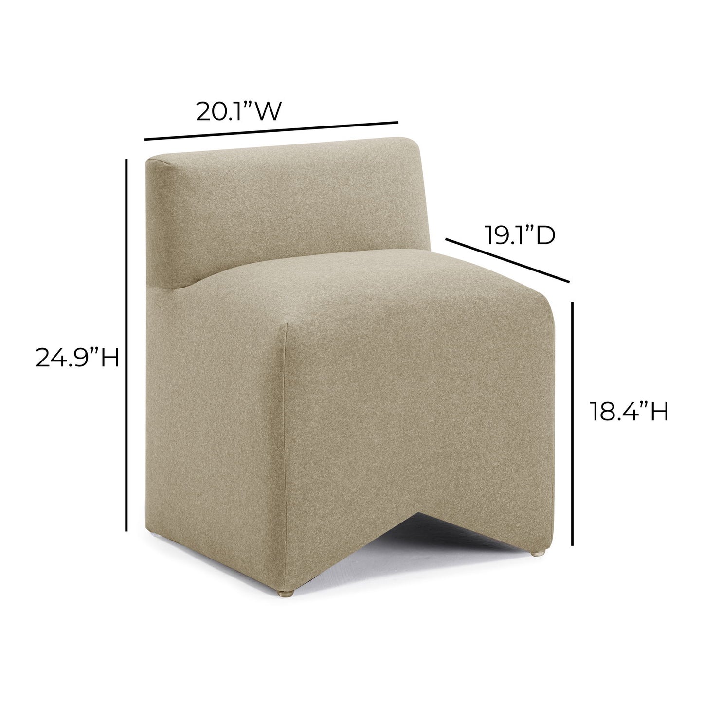 Pippa - Mohair Stool - Taupe