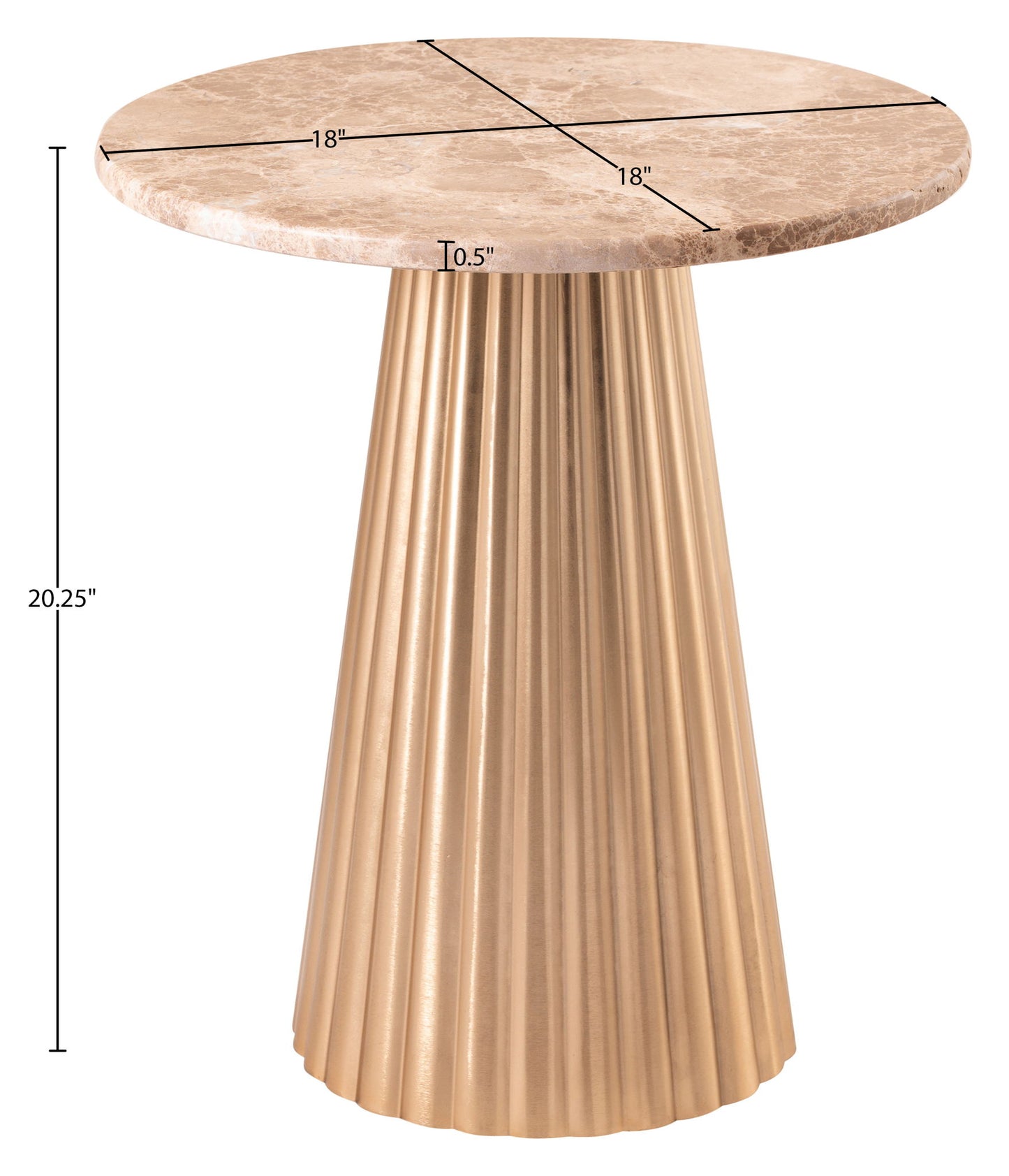 Cindra - Genuine Marble Top And Iron Base Table