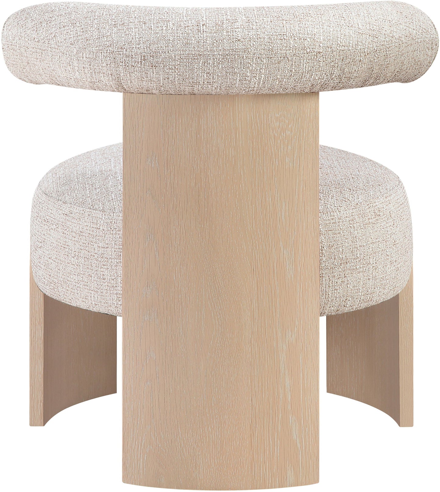 Calder - Linen Textured Fabric Upholstered Accent Chair - Painted Natural Base