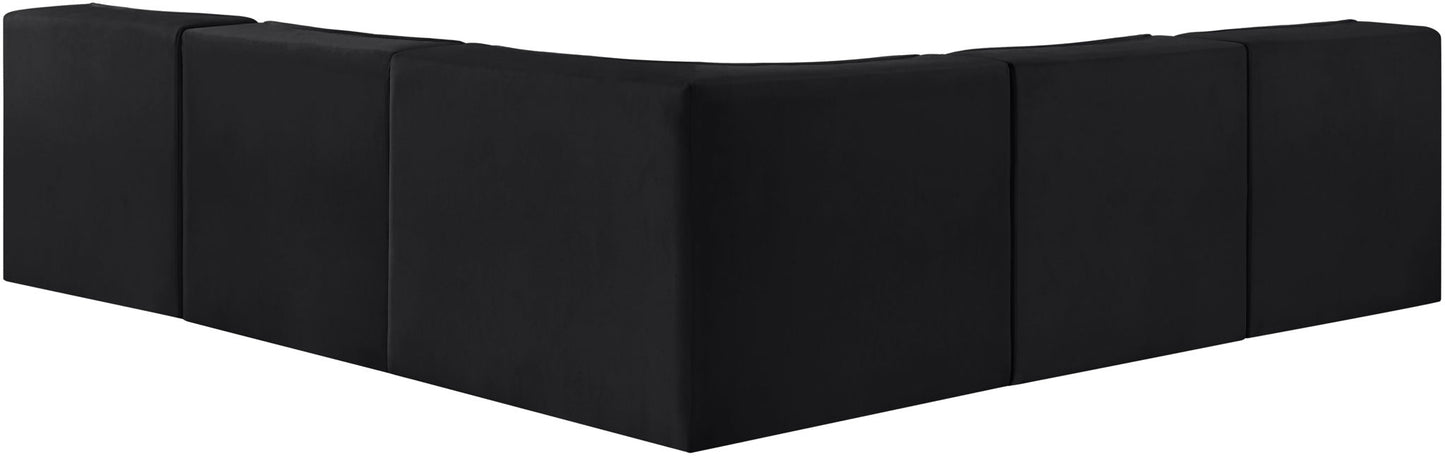 Rummi - Armless Velvet Performance Fabric Upholstered 5 Piece Modular Sectional