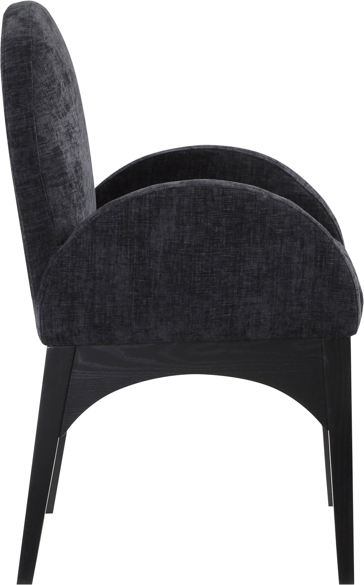 Waldorf - Chenille Dining Arm Chair With Black Legs