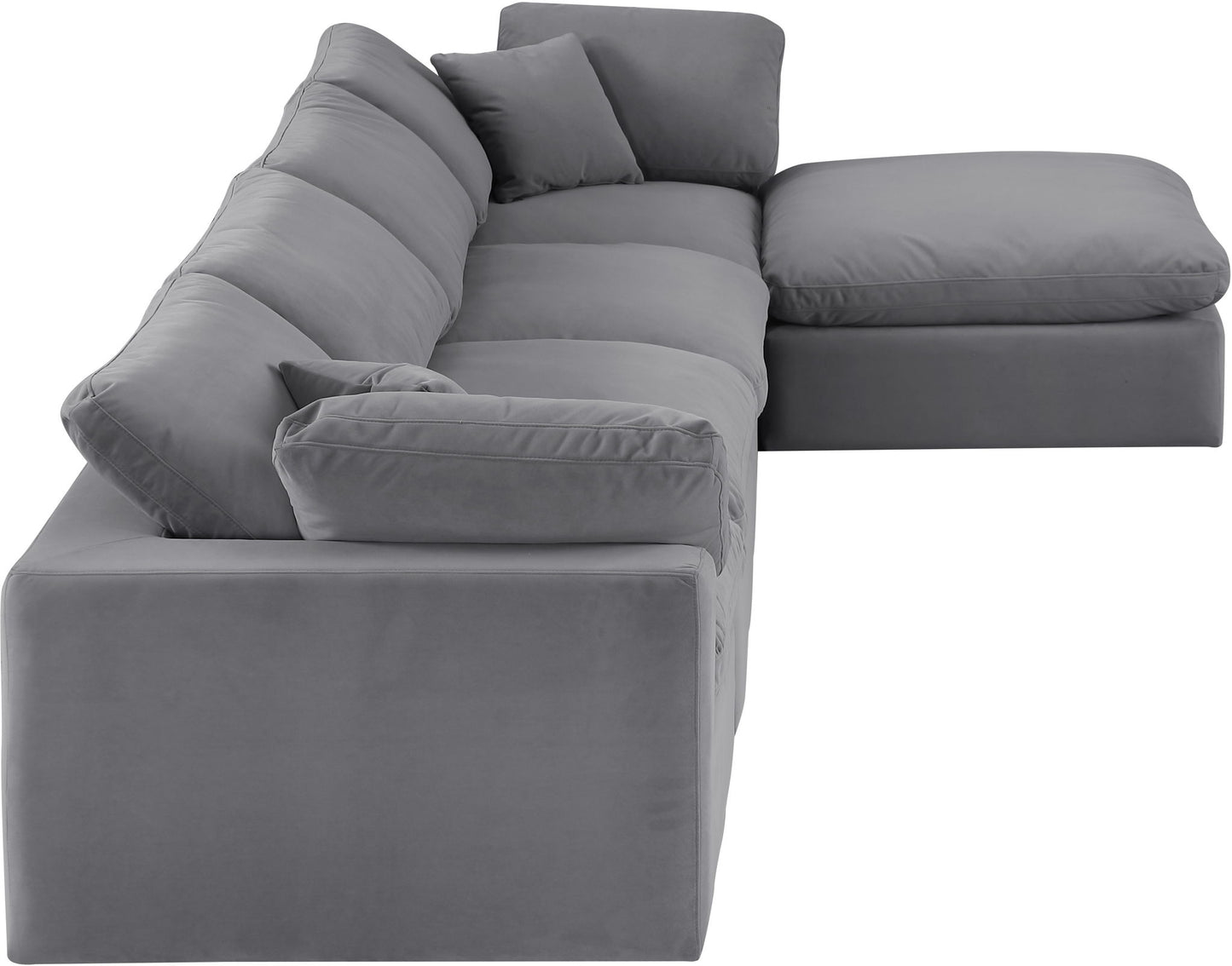 Comfy - 5 Piece Velvet Modular Sectional With Chaise