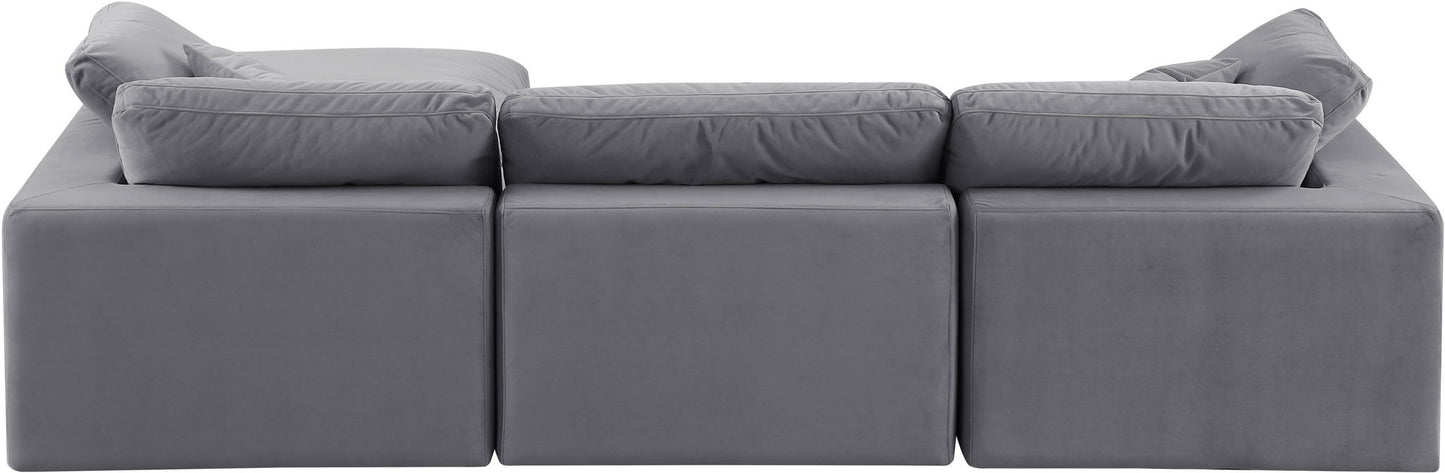 Comfy - 4 Piece Velvet Modular Sectional With Chaise
