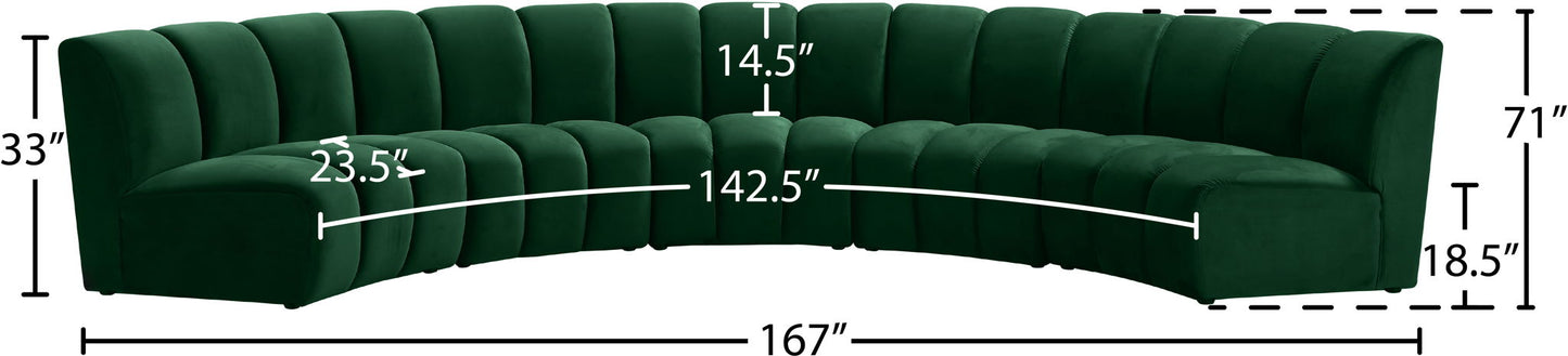 Infinity - 5 Piece Velvet Modular Sectional