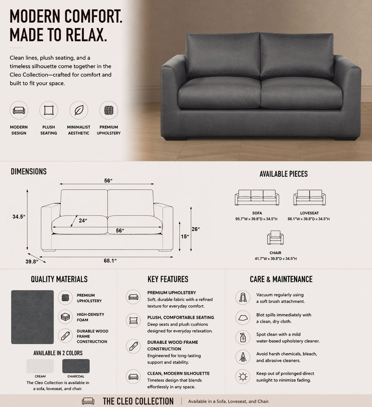 Manhattan Cleo - Upholstered Loveseat