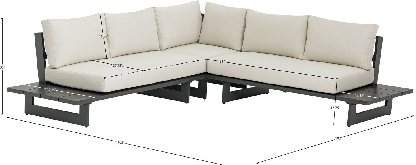 Maldives - Water Resistant Outdoor Patio Sectional With Gray Frame