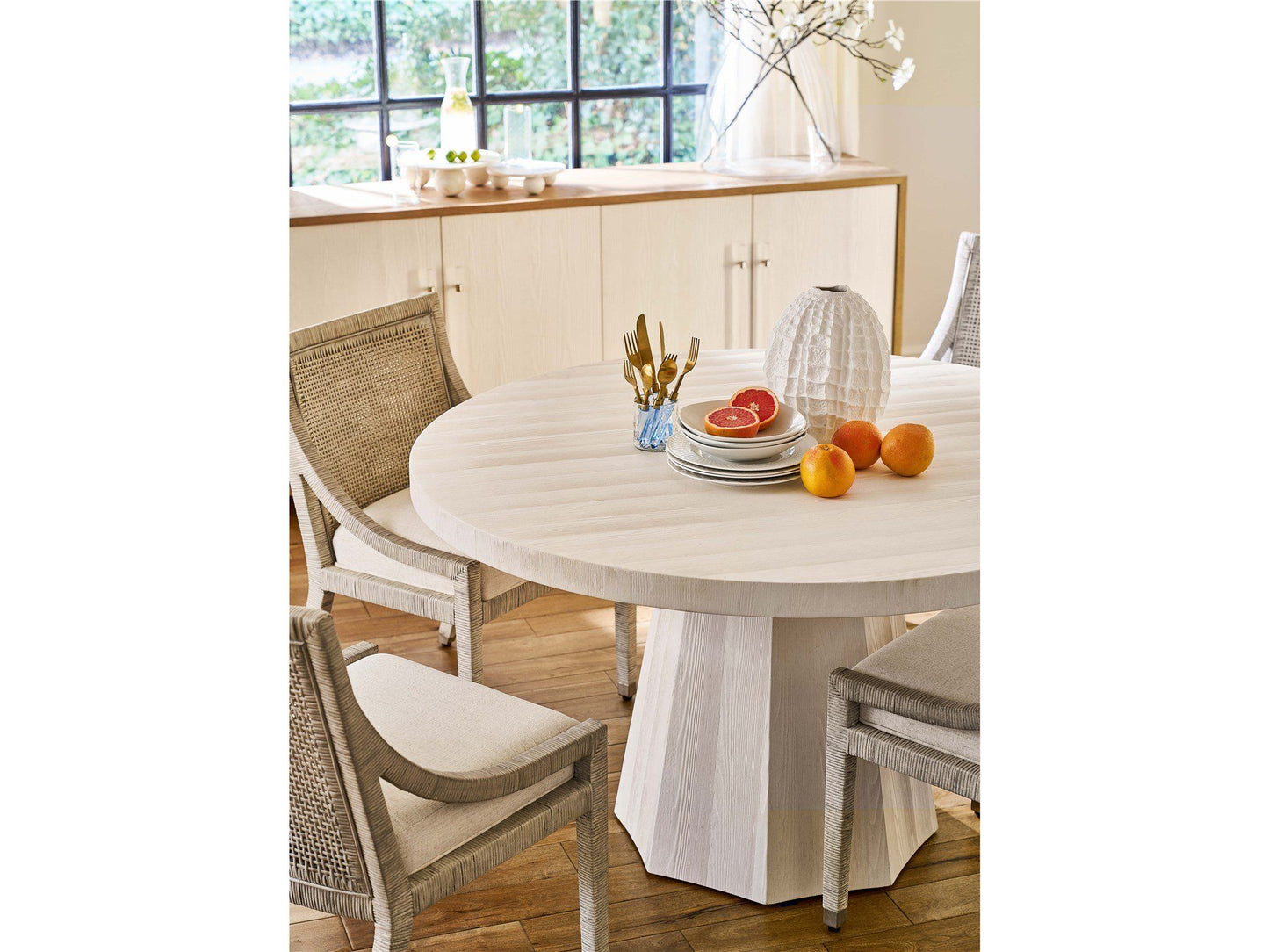 Weekender Coastal Living Home / Mackinaw - Round Dining Table - Pearl Silver
