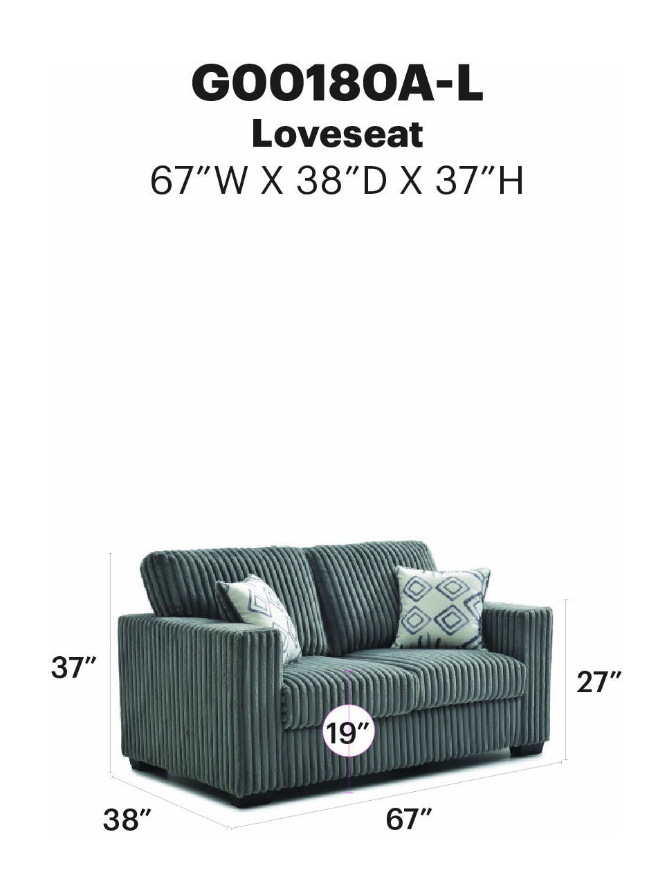 Glory Furniture - Teddy - Loveseat
