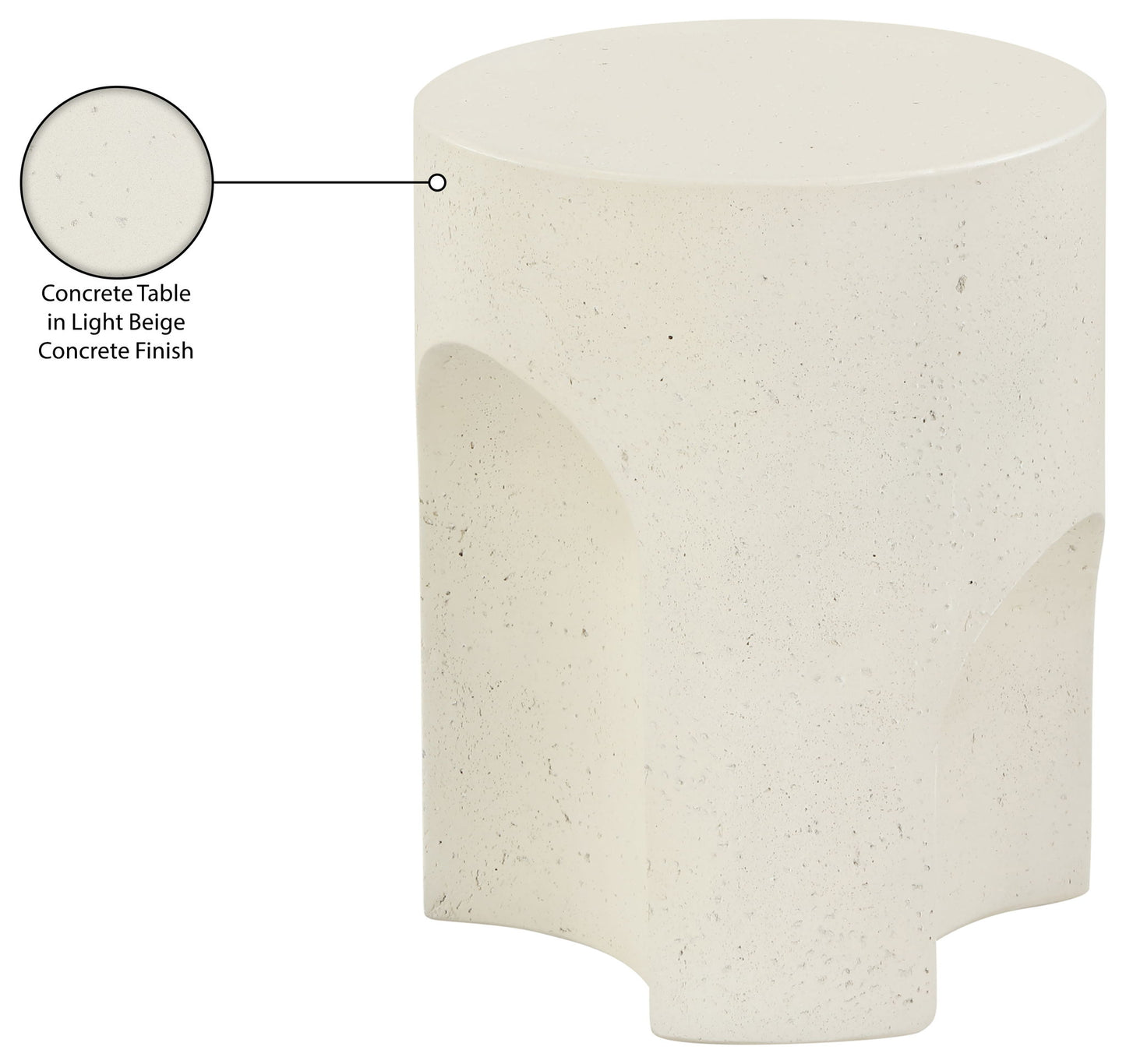 Olira - Concrete And Fiberglass Indoor / Outdoor End Table